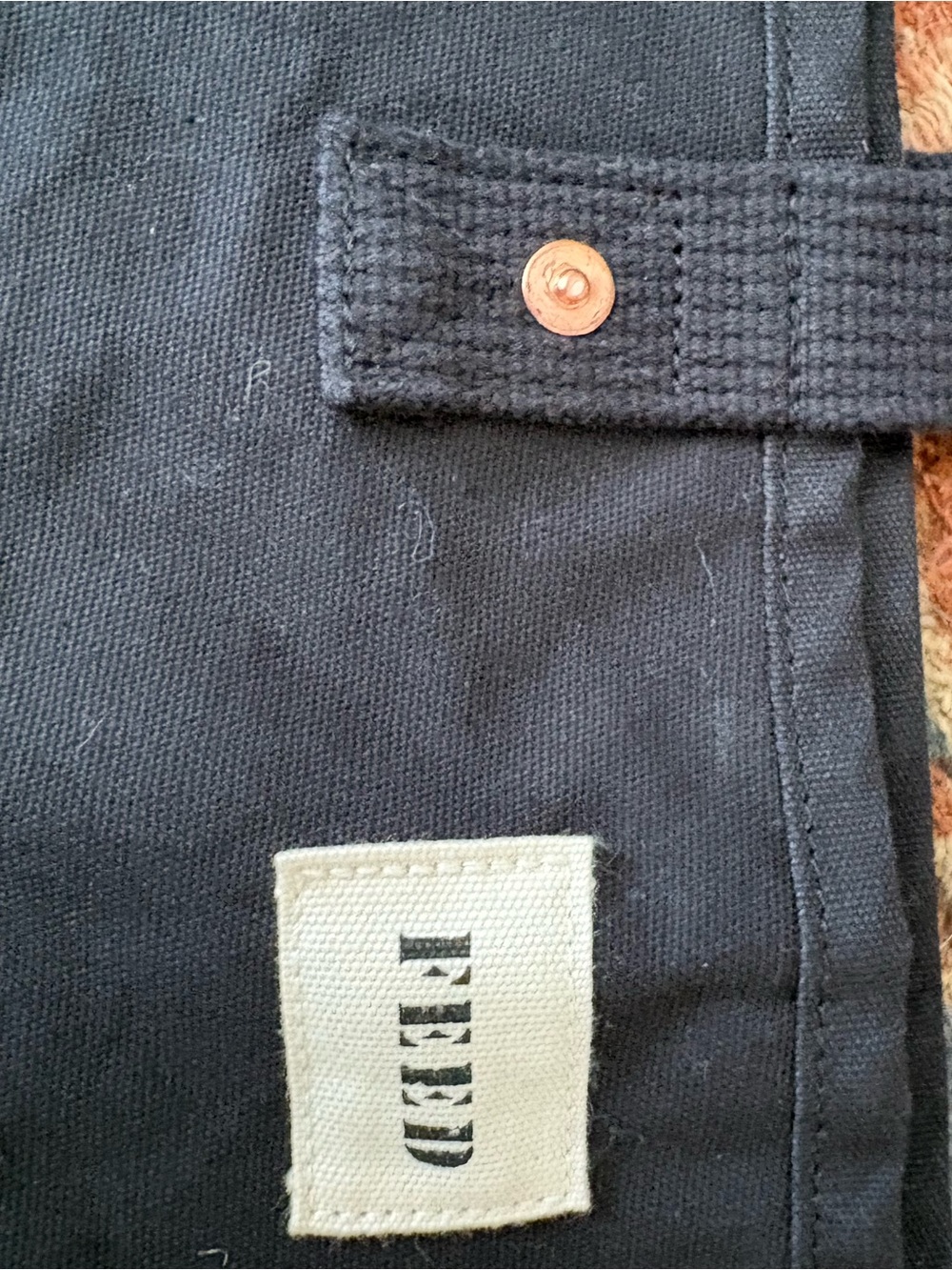 FEED Black Canvas Tote with Airplane Circle Graphic - Picture 5 of 7